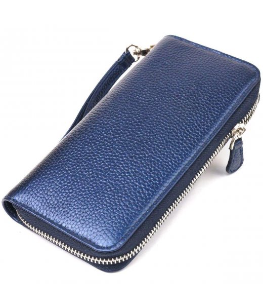 Превосходный кошелек с отливом для женщин из натуральной кожи флотар CANPELLINI 21616 Синий