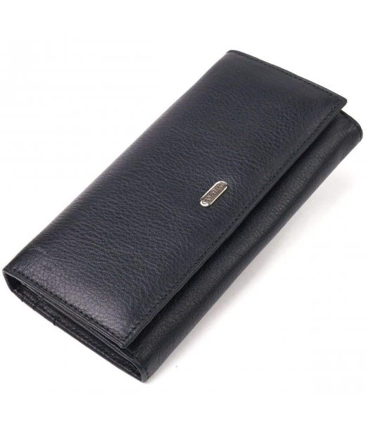 Классический женский кошелек из натуральной кожи CANPELLINI 21657 Черный