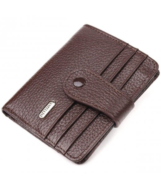 Компактний гаманець для чоловіків з натуральної зернистої шкіри CANPELLINI 21686 Коричневий Компактний гаманець для чоловіків з натуральної зернистої шкіри CANPELLINI 21686 Коричневий