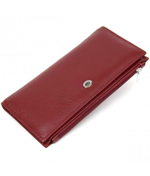 Стильний шкіряний гаманець для жінок ST Leather 19380 Темно-червоний