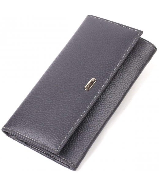 Вместительный кошелек для женщин из натуральной кожи CANPELLINI 21821 Серый