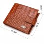Незвичайний горизонтальний гаманець для чоловіків з натуральної шкіри з тисненням під крокодила CANPELLINI 21893 Рудий
