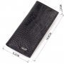 Привабливий вертикальний чоловічий гаманець із натуральної шкіри з тисненням під крокодила CANPELLINI 21896 Чорний