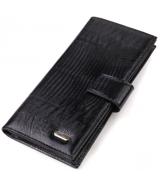 Тонкий гаманець для чоловіків з натуральної шкіри з тисненням CANPELLINI 21913 Чорний Тонкий гаманець для чоловіків з натуральної шкіри з тисненням CANPELLINI 21913 Чорний