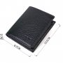 Миниатюрный мужской бумажник из натуральной кожи BOND 21992 Черный