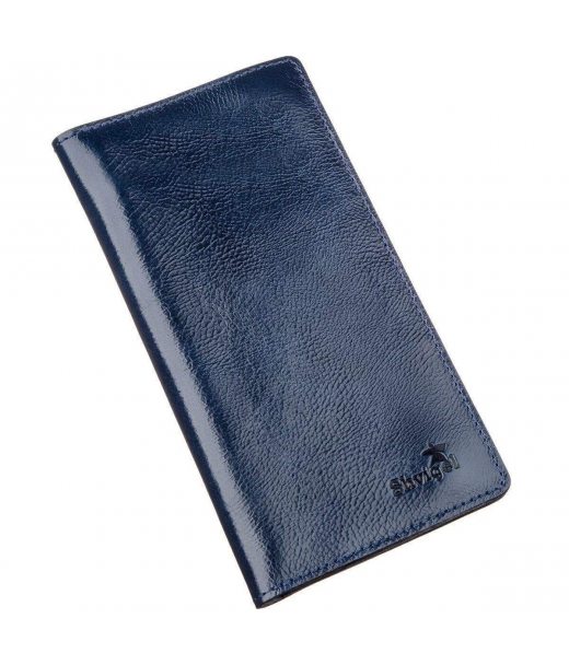 Гаманець унісекс на кнопках шкіряний SHVIGEL 16192 Синій