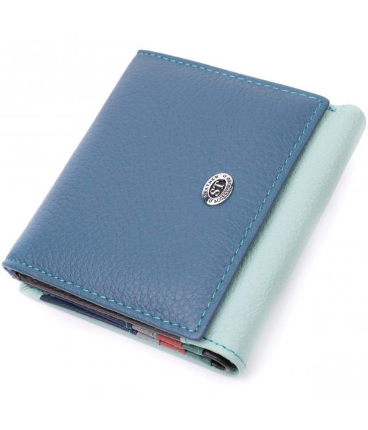 Жіночий гаманець з оригінальною монетницею з натуральної шкіри ST Leather 19508 Різнокольоровий