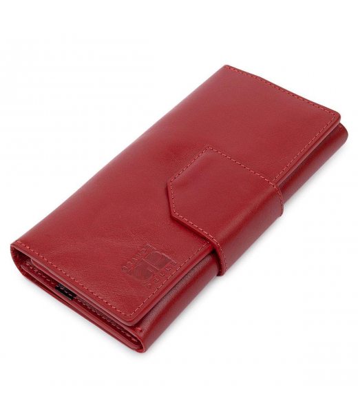 Шикарний жіночий гаманець в три складання GRANDE PELLE 11564 Червоний Шикарний жіночий гаманець в три складання GRANDE PELLE 11564 Червоний