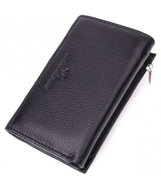 Шкіряний жіночий гаманець у три додавання ST Leather 22488 Чорний