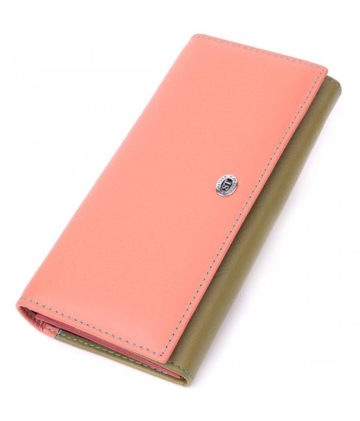 Практичний гаманець для жінок з натуральної шкіри ST Leather 22520 Різнокольоровий