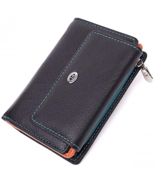 Стильний гаманець для жінок із натуральної шкіри ST Leather 22501 Чорний
