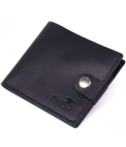 Шкіряний чоловічий гаманець Shvigel 16432 Чорний