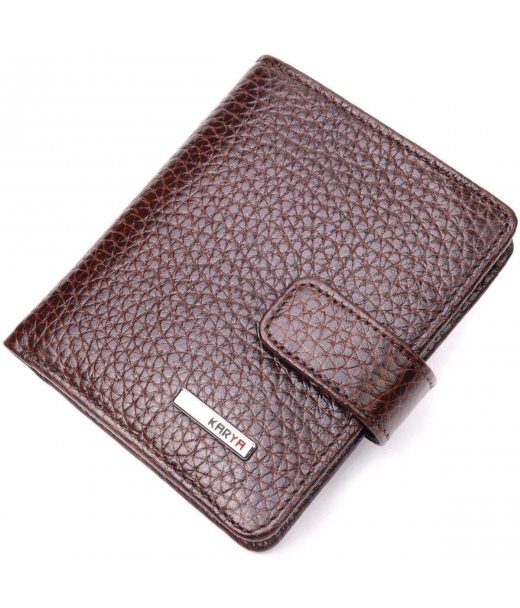 Компактний гаманець для чоловіків з натуральної шкіри KARYA 21326 Коричневий