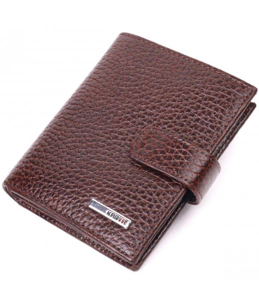 Чоловічий шкіряний невеликий гаманець KARYA 21389 Коричневий