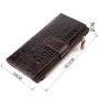 Місткий гаманець з натуральної шкіри з тисненням під крокодила CANPELLINI 21637 Коричневий Місткий гаманець з натуральної шкіри з тисненням під крокодила CANPELLINI 21637 Коричневий