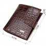 Шикарний чоловічий гаманець з натуральної шкіри з тисненням під крокодила CANPELLINI 21729 Коричневий