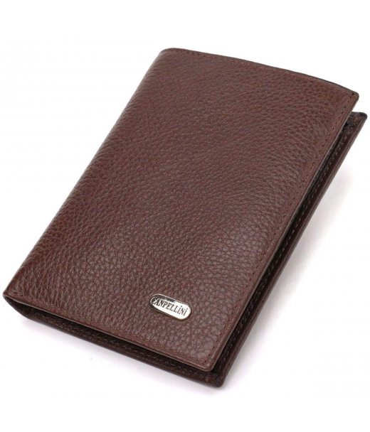 Чоловічий сучасний гаманець вертикального формату з натуральної шкіри CANPELLINI 21756 Коричневий Чоловічий сучасний гаманець вертикального формату з натуральної шкіри CANPELLINI 21756 Коричневий