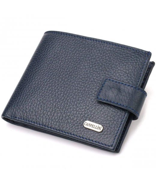 Привабливий горизонтальний гаманець для чоловіків із натуральної шкіри флотар CANPELLINI 21894 Синій Привабливий горизонтальний гаманець для чоловіків із натуральної шкіри флотар CANPELLINI 21894 Синій