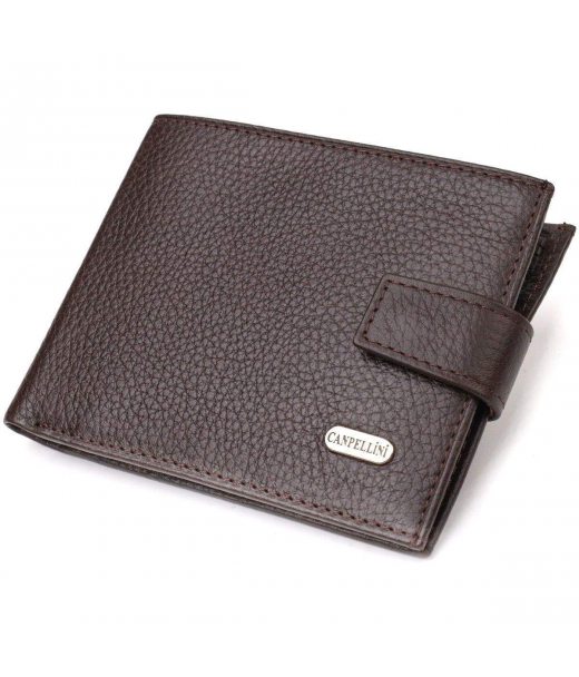 Місткий чоловічий гаманець із натуральної шкіри флотар CANPELLINI 21944 Коричневий Місткий чоловічий гаманець із натуральної шкіри флотар CANPELLINI 21944 Коричневий