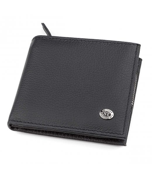 Чоловічий гаманець ST Leather 18343 (ST154) натуральна шкіра Чорний