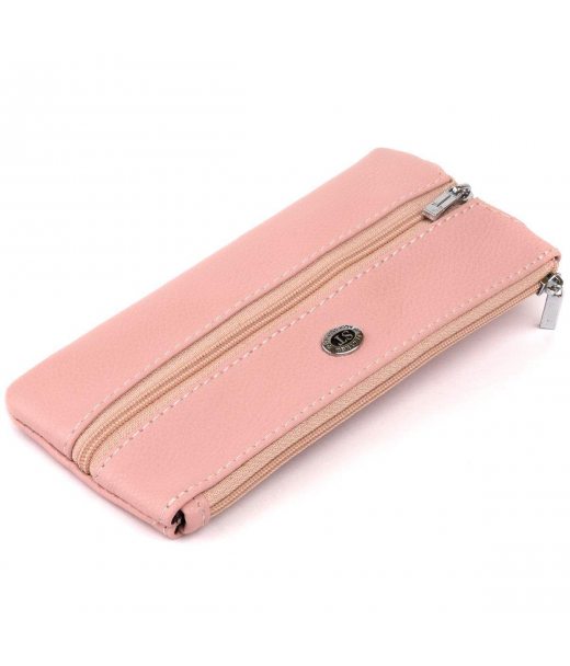 Ключниця-гаманець з кишенею жіноча ST Leather 19353 Рожева