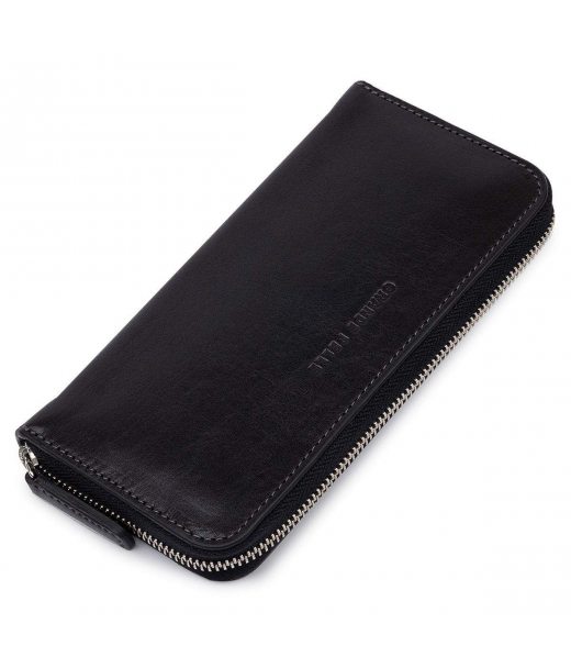 Шкіряний жіночий гаманець на блискавці GRANDE PELLE 11562 Чорний