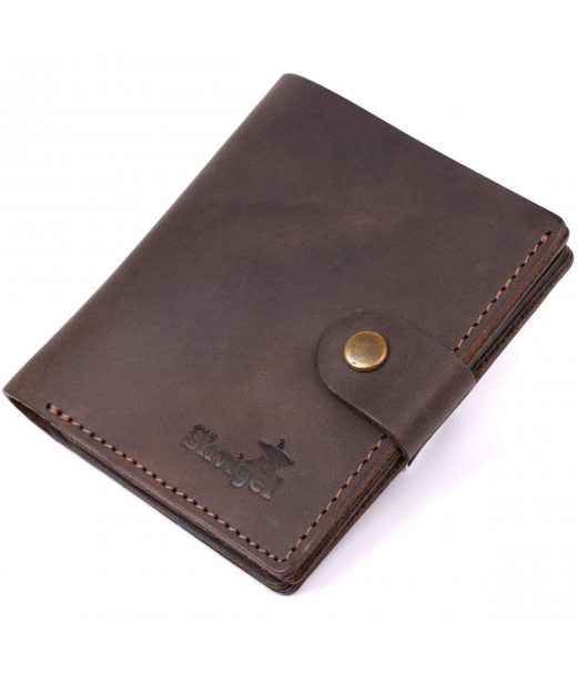 Шкіряний чоловічий гаманець Shvigel 16475 Коричневий