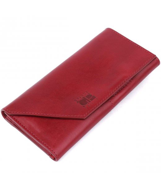 Чудовий шкіряний жіночий гаманець Grande Pelle 11576 Бордовий