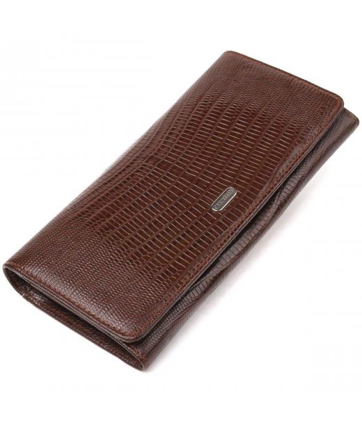 Стильний гаманець для жінок з натуральної фактурної шкіри CANPELLINI 21607 Коричневий