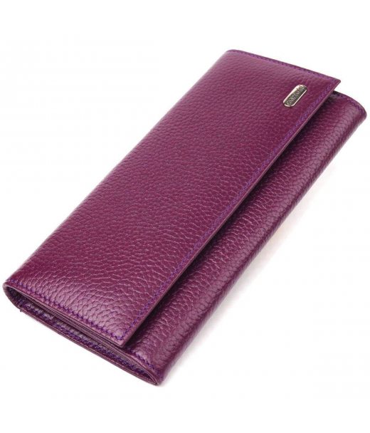 Жіночий гаманець з натуральної зернистої шкіри CANPELLINI 21630 Фіолетовий