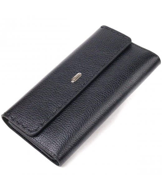 Функціональний жіночий гаманець з натуральної шкіри CANPELLINI 21662 Чорний Функціональний жіночий гаманець з натуральної шкіри CANPELLINI 21662 Чорний