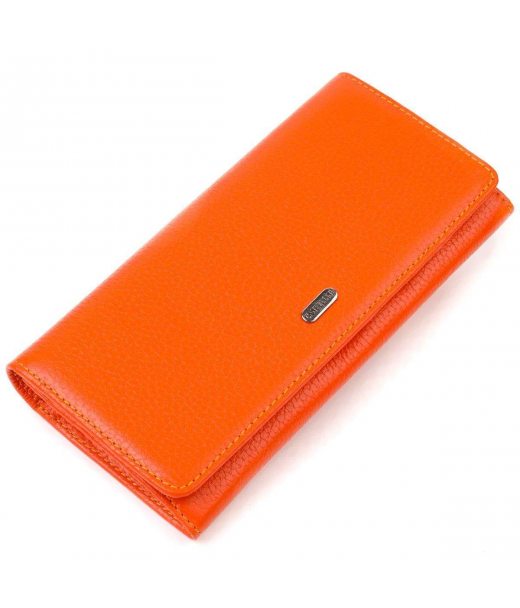 Великий жіночий гаманець із натуральної зернистої шкіри CANPELLINI 21710 Помаранчевий Великий жіночий гаманець із натуральної зернистої шкіри CANPELLINI 21710 Помаранчевий