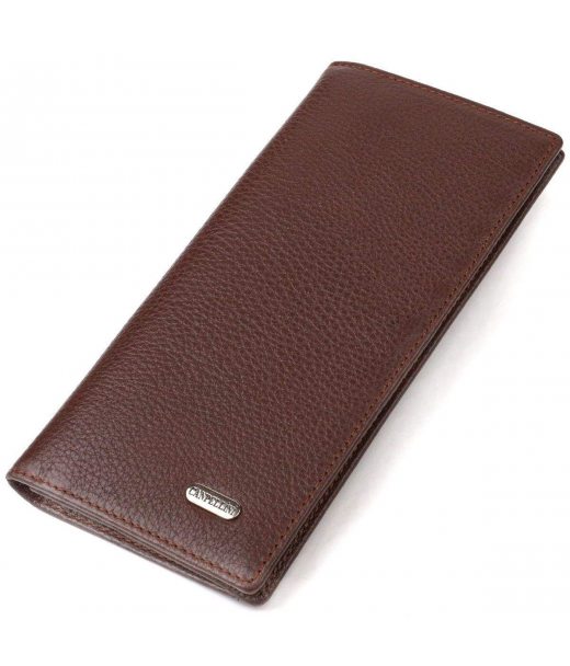 Чоловічий гаманець вертикальний без застібки з натуральної шкіри CANPELLINI 21904 Коричневий Чоловічий гаманець вертикальний без застібки з натуральної шкіри CANPELLINI 21904 Коричневий