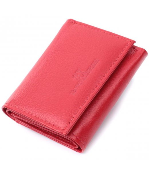 Маленький зручний гаманець з монетницею із натуральної шкіри ST Leather 22741 Червоний