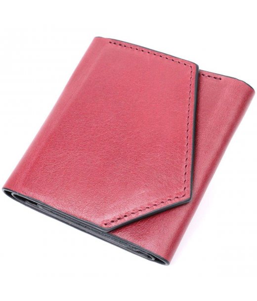 Стильний невеликий гаманець із натуральної шкіри GRANDE PELLE 16800 Бордовий