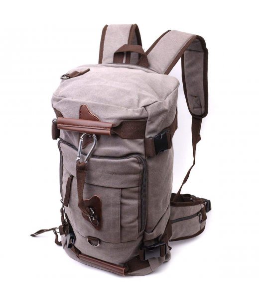 Рюкзак-трансформер в стиле милитари из плотного текстиля Vintage 22156 Серый