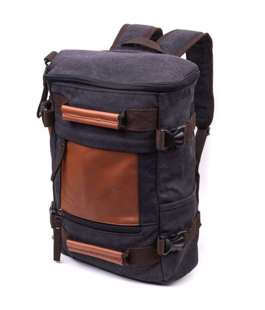 Текстильный большой дорожный рюкзак трансформер Vintage sale_15074 Черный