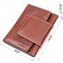 Невеликий гаманець з натуральної шкіри в три додавання GRANDE PELLE 11662 Коричневий
