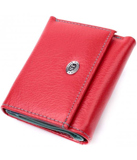 Яскравий маленький гаманець для жінок із натуральної шкіри ST Leather 19502 Червоний