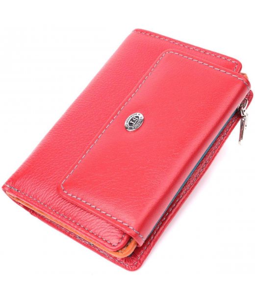 Яскравий гаманець для жінок із натуральної шкіри ST Leather 22503 Червоний
