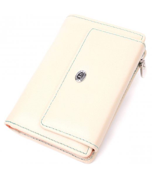 Місткий гаманець для жінок із натуральної шкіри ST Leather 22500 Білий