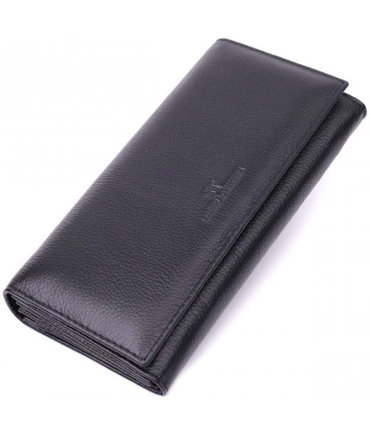 Зручний жіночий гаманець з натуральної шкіри ST Leather 22523 Чорний