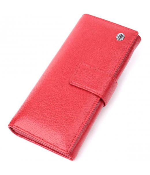 Жіночий гаманець на чотири відділення для купюр з натуральної шкіри ST Leather 22549 Червоний