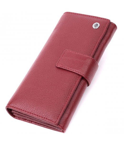 Гаманець для жінок на чотири відділення для купюр з натуральної шкіри ST Leather 22550 Бордовий
