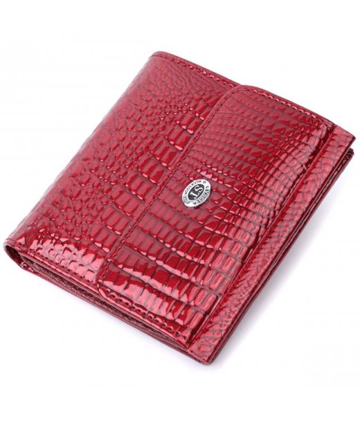 Фактурний жіночий гаманець із натуральної шкіри ST Leather 22705 Червоний