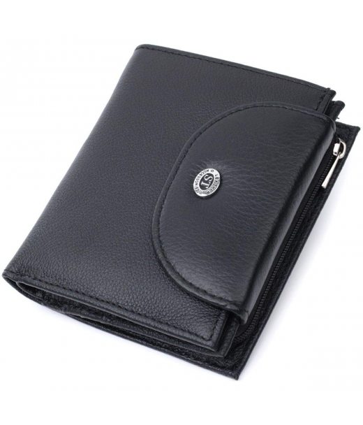 Зручний жіночий гаманець із монетницею із натуральної шкіри ST Leather 22711 Чорний
