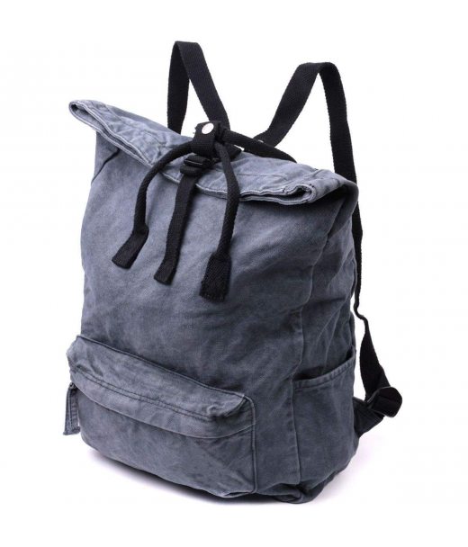 Модный городской рюкзак-мешок унисекс из плотного текстиля Vintage sale_15076 Серый