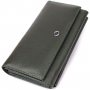 Горизонтальный кошелек с карманом для телефона из натуральной кожи ST Leather 23068 Зеленый