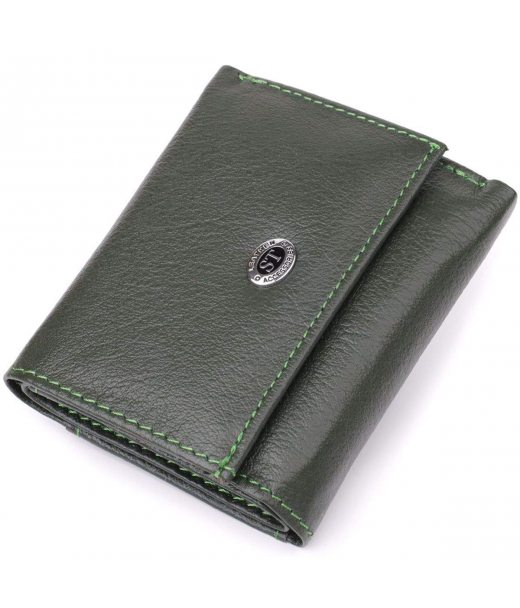 Жіночий мініатюрний гаманець із натуральної шкіри ST Leather 23083 Зелений