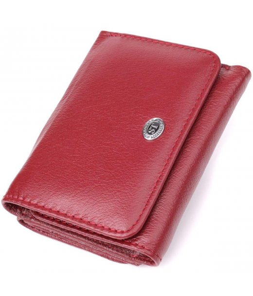 Компактний жіночий гаманець із натуральної шкіри ST Leather 23073 Бордовий